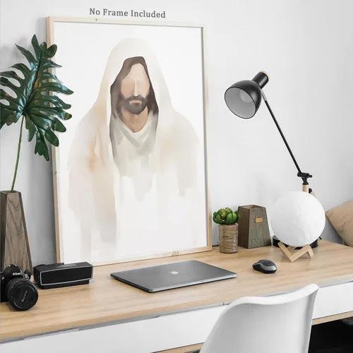 Miniatura 4 de Arte de pared de acuarela de Jesús, pintura en lienzo cristiano, imágenes de las Escrituras, decoración de pared, póster con versículos bíblicos