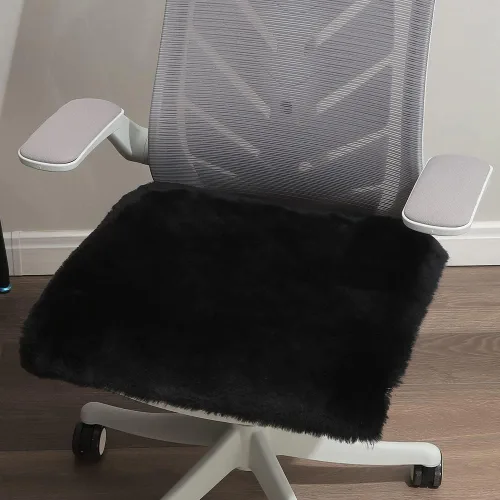 Miniatura 22 de LLB Fundas de Piel de Oveja para Silla Cojines de Silla de Oficina Almohadillas de Silla de Comedor Cojín de Asiento de Silla de Escritorio