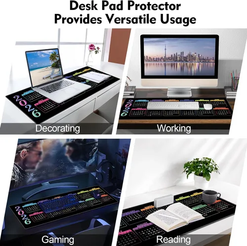 Miniatura 7 de Galdas Alfombrilla de mouse para juegos XXL XL, grande, larga, extendida, grande, de goma antideslizante, con bordes cosidos, para laptop, oficina