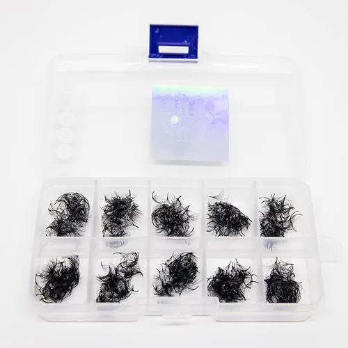 Miniatura 3 de Extensiones de pestañas 20D, 25D. 500 abanicos de pestañas prefabricados. Extensiones de pestañas. Hechas a mano (20D - rizo D - 0.03, 0.55 pulgadas)