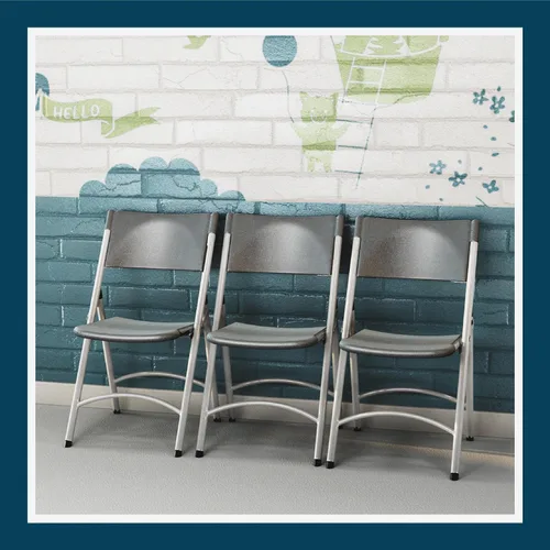 Miniatura 11 de OEF Furnishings Serie OEF600 Sillas plegables de respaldo alto, asiento de grado comercial de polietileno moldeado por soplado