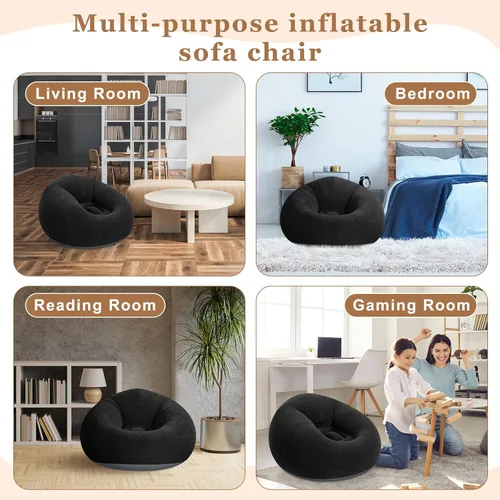 Miniatura 6 de Realspring 6, 9, 12 piezas de puf inflables para adultos con bomba de aire eléctrica, sofá plegable portátil inflable para acampar nocturno de cine