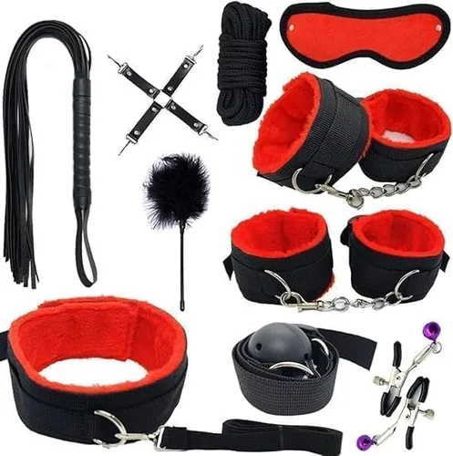Miniatura 7 de Juego de correas de cama Sex King Bindage Kit de sujeción ajustable para muñeca y tobillo, cuerda de servidumbre y lazos sexuales para tobillos