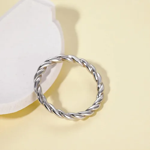 Miniatura 2 de EAMTI Anillo de Plata de Ley 925 con Nudo Celta Simple Criss Cross Infinito Banda de Boda para Mujer Talla 3-13