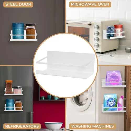 Miniatura 3 de NHZ Estante magnético para especias, refrigerador magnético para especias, estante magnético, estantes metálicos para refrigerador con imanes extra