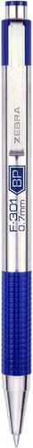 Miniatura 3 de Zebra F-301 - Bolígrafo retráctil con barril de acero inoxidable, punta fina de 0.028 in, paquete de 12, 6 negros y 6 azules