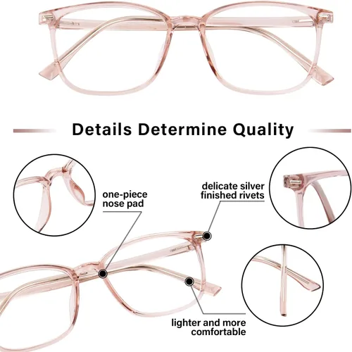Miniatura 4 de FONHCOO Gafas de bloqueo de luz azul para mujeres y hombres, TR90, marco de moda, gafas de luz azul para computadora marrón (Crystal Brown)