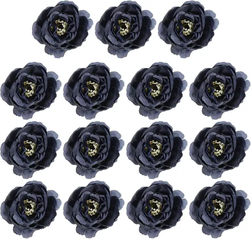 Miniatura 17 de PATIKIL Cabeza de flores artificiales, 15 cabezas de flores falsas, cabezas de peonía de seda a granel, flores de simulación para ramos de flores