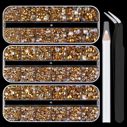 Miniatura 42 de 30000 diamantes de imitación de resina para deslumbrar con pegamento de joyería B7000, gemas de imitación doradas para manualidades, ropa, vasos