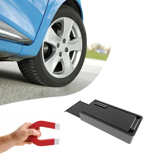 Miniatura 7 de Llavero magnético para ocultar una llave – 3.8 x 2 pulgadas – Soporte magnético negro para llaves debajo del coche – Llavero de plástico duradero