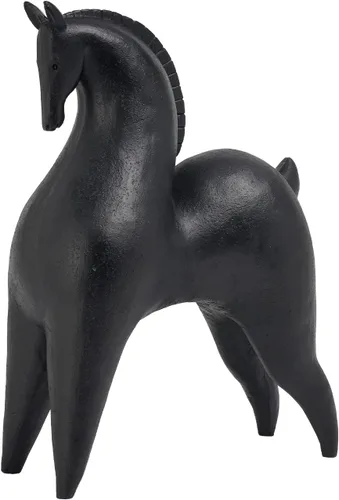 Cynkeyee Estatua de caballo negro para decoración del hogar, estatuas abstractas modernas de caballo, decoración minimalista, caballos negros mate,