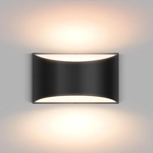 Miniatura 15 de Juego de 2 apliques de pared LED modernos negros con cable para interiores, luces de montaje en pared arriba y abajo, para sala de estar