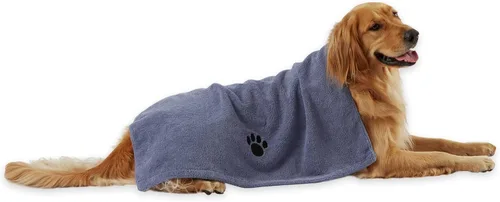 Miniatura 16 de Bone Dry Colección de toallas de aseo para mascotas, microfibra absorbente, XL, 41 x 23.5 pulgadas, color verde bordado Bordado verde