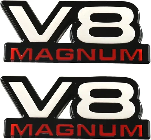 Miniatura 6 de 2 unidades de emblemas V8 Magnum para puerta de guardabarros, pegatinas 3D con logotipo para placa de identificación, aptas para 1500 Van