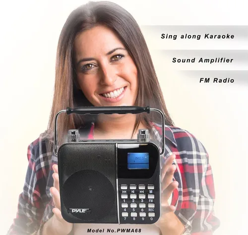 Miniatura 5 de Sistema de altavoces PA de radio portátil, máquina de karaoke portátil con banda de cintura con micrófono para auriculares, batería recargable