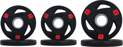 Miniatura 16 de Signature Fitness Olympic - Placa de pesas de hierro fundido de 2 pulgadas para entrenamiento de fuerza y levantamiento de pesas, varios tamaños