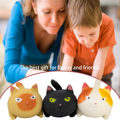 Miniatura 6 de Juguetes sensoriales antiestrés con forma de gato para niños, adultos, adolescentes, niños, alivio de descompresión y alivio de la ansiedad (negro)