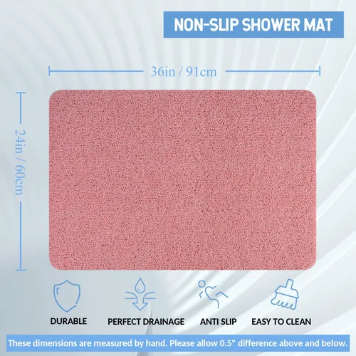 Miniatura 167 de Hargiis - Tapete antideslizante de secado rápido para tina y ducha, tapete exfoliante para pies, para baño, cocina u hotel, beige, 24 x 16 pulgadas