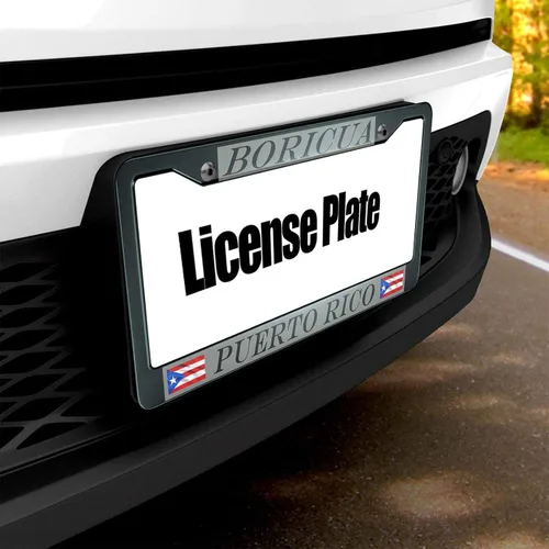 Miniatura 5 de HOSNYE Boricua Puerto Rico Marco de Placa para Automóvil Cubierta de Metal para Placas Frontales Marcos de Placas para Automóvil Etiqueta