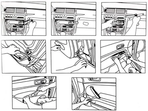 Miniatura 8 de 4 unids 2.12 oz espesar el panel de la puerta del coche Dash Trim Radio Audio Removal Instalar Palanca Herramientas Kit Amarillo