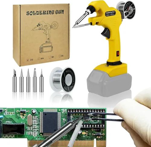 Kit de soldador inalámbrico para batería Dewalt de 20 V máximo, pistola de soldadura de 30 W, soldador de precalentamiento rápido de 30 segundos con