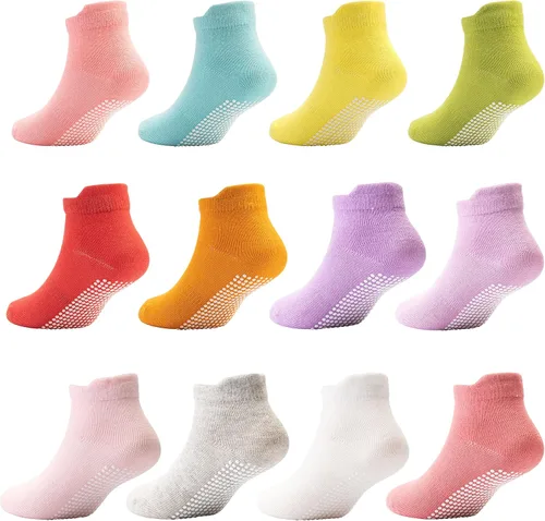 Miniatura 11 de Dicry - Calcetines antideslizantes de tobillo para niños pequeños, con agarre antideslizante para bebés, niños y niñas