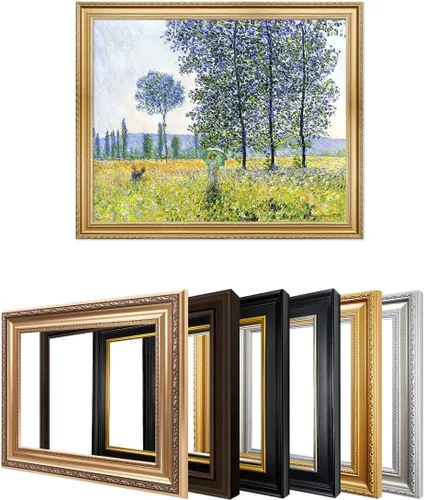 Miniatura 12 de IPIC - Reproducción artística de los lirios de agua de Claude Monet 1906, impresiones giclée coinciden con el marco dorado clásico, arte de pared