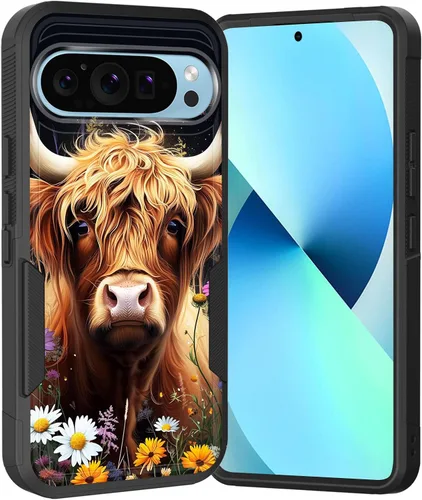 Miniatura 139 de Funda para Pixel 6A, Híbrida de Doble Capa de Servicio Pesado Resistente a Prueba de Golpes PC Duro + Funda Protectora de Silicona Suave para Google
