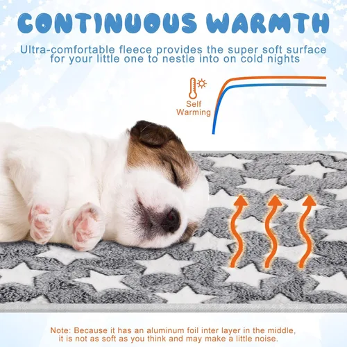 Miniatura 3 de 2 Pcs Almohadillas Grandes Autocalentables para Gatos Alfombra Autocalentable para Gatos Cama Jaula para Perros Mantas para Mascotas Alfombra
