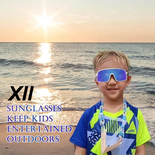 Miniatura 10 de XII WY - Lentes de sol polarizados con protección UV y goma flexible para niños y niñas