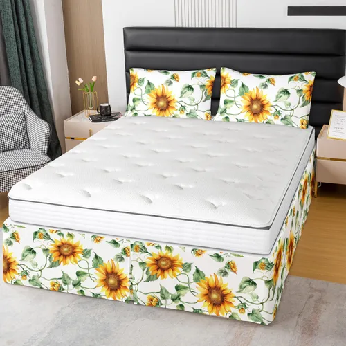 Miniatura 9 de Falda de cama con estampado azteca, tamaño individual, falda de cama de retazos geométricos abstractos para niños, niñas, adultos, decoración