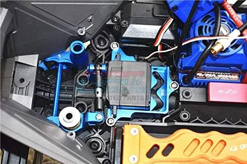 Miniatura 4 de GPM Para Traxxas 1/10 Maxx 4WD Monster Truck Piezas de actualización de aluminio servo montaje + barra de acoplamiento de acero inoxidable + bocina