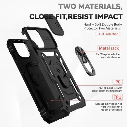 Miniatura 4 de HNHYGETE Funda para iPhone 12 / iPhone 12 Pro con protector de pantalla: [grado militar de 20 pies probada en caídas] anillo a prueba de golpes