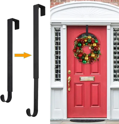 HEYHOUSE Colgador de Corona, Decoraciones de Pascua Colgador de Corona Ajustable para Decoración de Puerta Frontal de 14.9-25", Ganchos