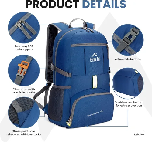 Miniatura 2 de Venture Pal 35L Ultraligero Ligero Plegable Plegable Viaje Camping Senderismo Deportes al aire libre Mochila Daypack