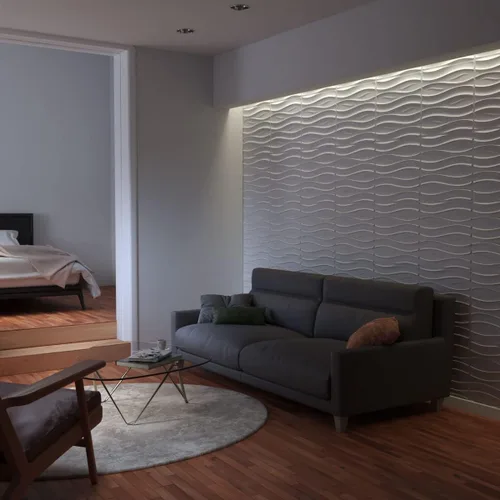 Miniatura 12 de Ekena Millwork WP20X20SSWH 19 5/8 pulgadas de ancho x 19 5/8 pulgadas de alto Swell EnduraWall Decorativo 3D Panel de Pared Cubre 2.67 pies cuadrados