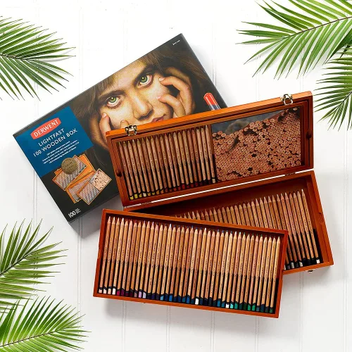 Miniatura 7 de Derwent Lápices de colores Lightfast, calidad profesional, caja de madera, juego de 100, 2305693