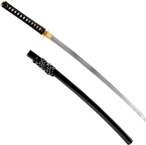 Miniatura 20 de HMS Samurai Katana Sword, Practical, Hand Forged, 1045 Carbon Steel, Heat Tempered/Clay Tempered, Full Tang, Sharp, Scabbard Blanco-dragón-951A