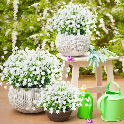 Miniatura 28 de AmyHomie 16 paquetes de flores artificiales de eucalipto negro para exteriores, resistentes a los rayos UV, flores sintéticas que no se decoloran