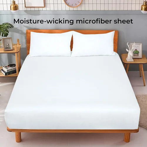 Miniatura 2 de Royale Linens Paquete de 2 sábanas bajeras, sábanas elásticas, sábana bajera individual XL, suave y transpirable, microfibra 1800, resistente a