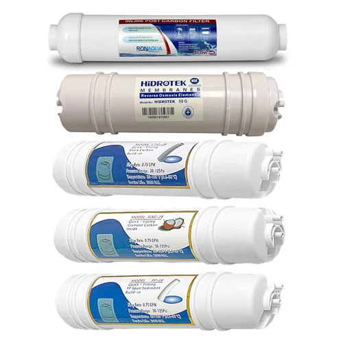 Miniatura 10 de Ronaqua Sistema compacto de ósmosis inversa de 5 etapas, membrana 50GPD certificada por NSF, bomba de refuerzo, cartuchos de filtro de cambio