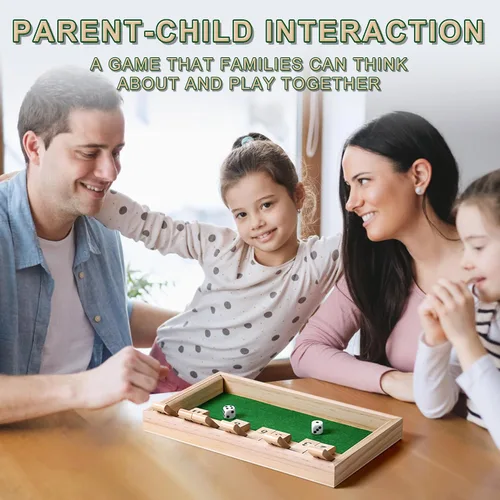 Miniatura 7 de AIUAZA Juego de dados Shut the Box, Juegos de mesa de madera para 2 personas, Competitivo, tradicional para bares, viajes, familia, diversión Batalla