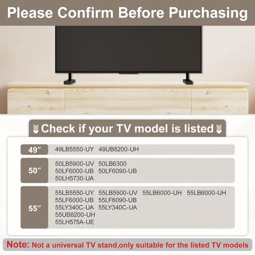 Miniatura 2 de Soporte de TV de metal para LG TV Legs solo para LG 47LB5900-UV 49UB8200-UH 50LB6300 50LF6090-UB 50LH5730-UA 55LB5900-UV 55LF6000-UB 55LY340C-UA