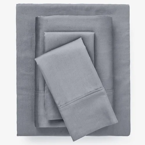 Miniatura 10 de BrylaneHome Bed Tite - Juego de sábanas de 500 hilos, tamaño matrimonial, color gris