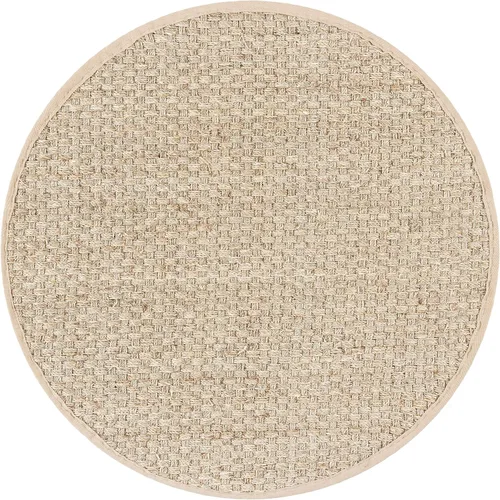 Miniatura 3 de SAFAVIEH Alfombra de Área 10' Redonda - Colección de Fibra Natural - Grande - Natural y Beige, Hierba Marina, Patrón de Tejido de Canasta con Borde