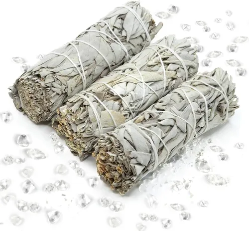 Miniatura 10 de Varitas de Salvia Blanca para Limpias – Salvia Blanca – Reiki y Luna Llena Cargadas con Cristales de Cuarzo para Limpieza de Energía, Meditación