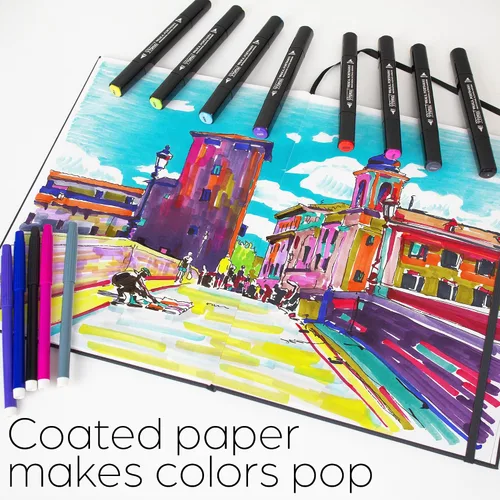 Miniatura 4 de WA Portman - Cuaderno de dibujo de papel marcador A4 a prueba de sangrado, 60 hojas/120 páginas, bloc de papel marcador de alcohol con páginas