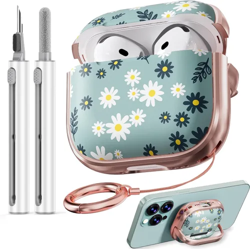 Miniatura 46 de Inesore Funda para AirPods Pro 3 2025 con cerradura, funda transparente floral para mujeres, compatible con Apple Airpods Pro de 3ª