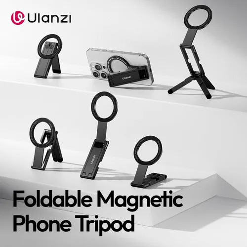 Miniatura 6 de ULANZI MA60 - Soporte magnético de trípode para iPhone - Mini trípode de smartphone de aluminio para teléfono celular, soporte de bolsillo