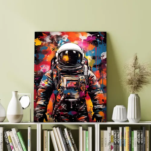 Miniatura 4 de ANRUOXI Arte de Pared de Graffiti, Impresión de Lienzo de Astronauta Espacial de Graffiti para Decoración de Pared, Impresiones de Arte Modernas